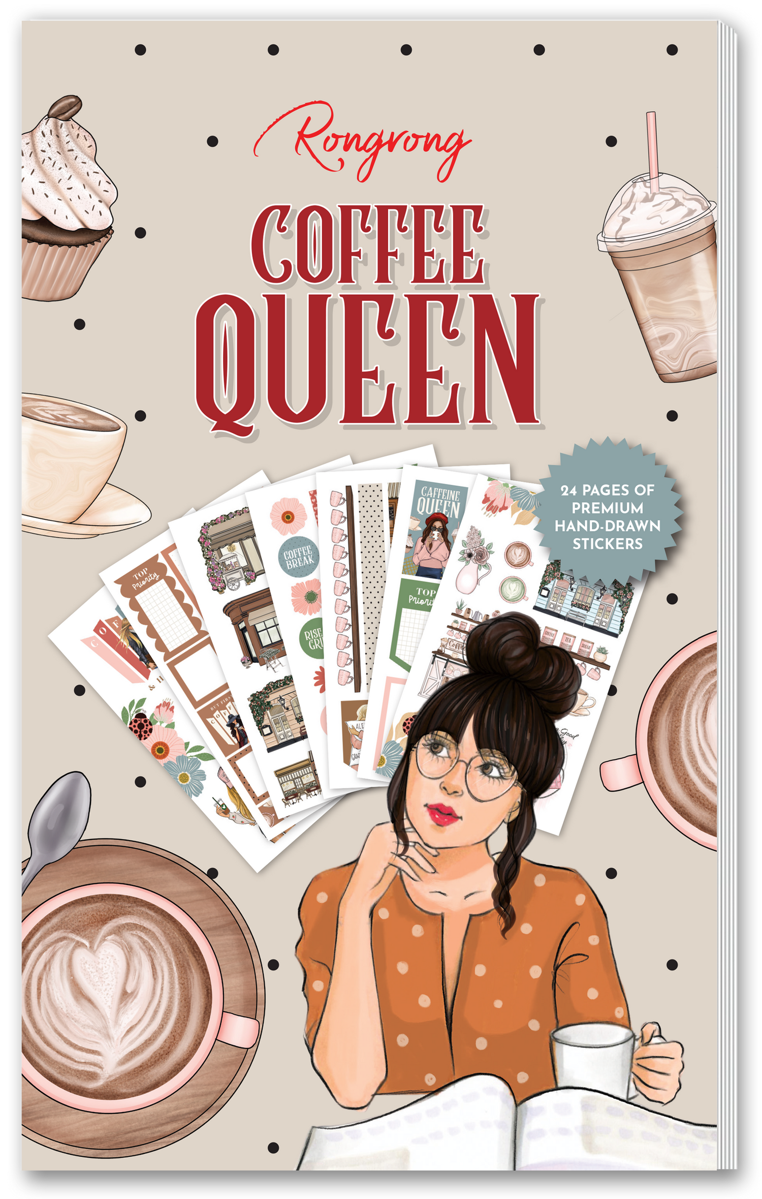 Coffee Queen Digital planner stickers - Rongrong DeVoe - Shop Rongrong