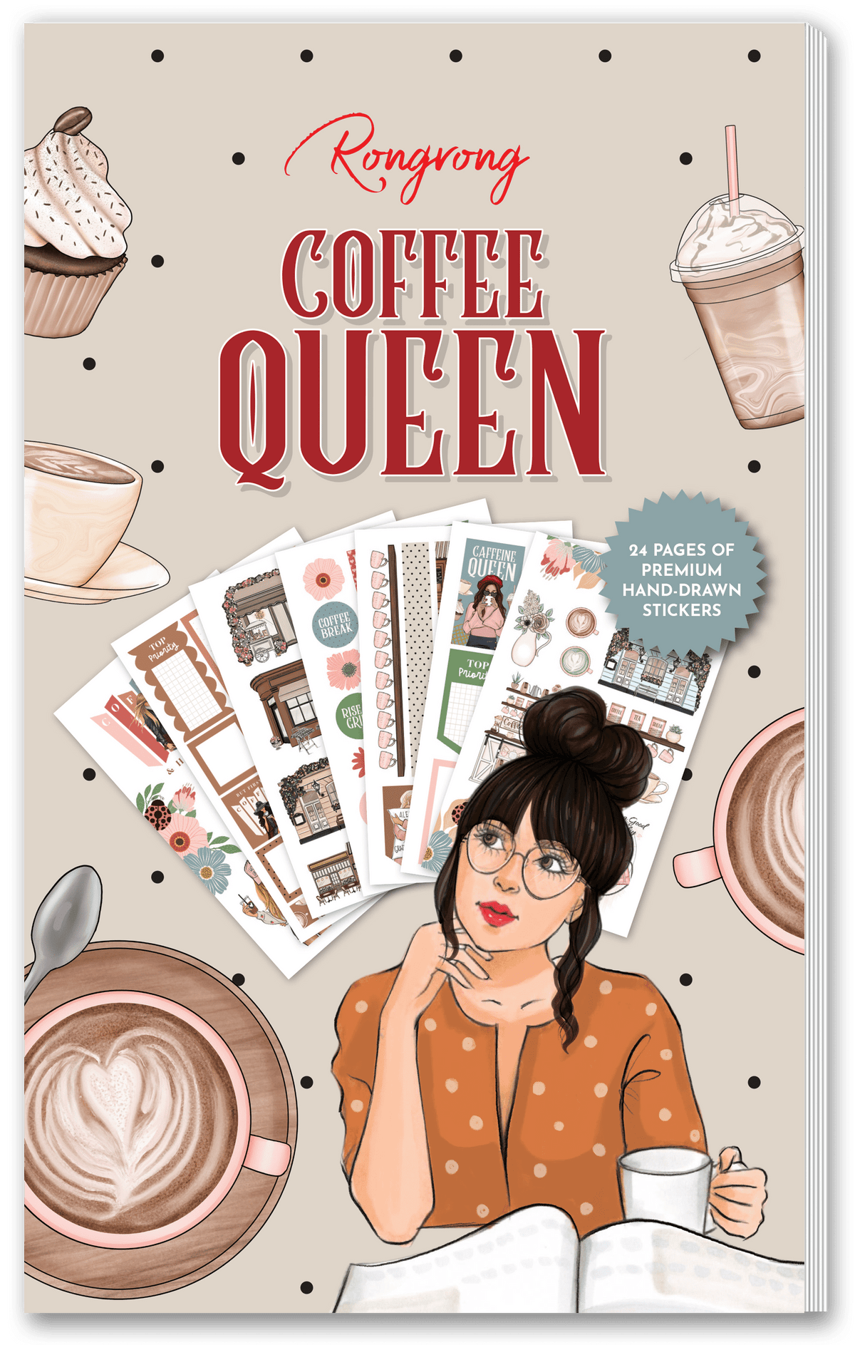 Coffee Queen Digital planner stickers - Rongrong DeVoe - Shop Rongrong