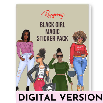 Black Girl Magic Digital Planner Sticker Pack - Shop Rongrong
