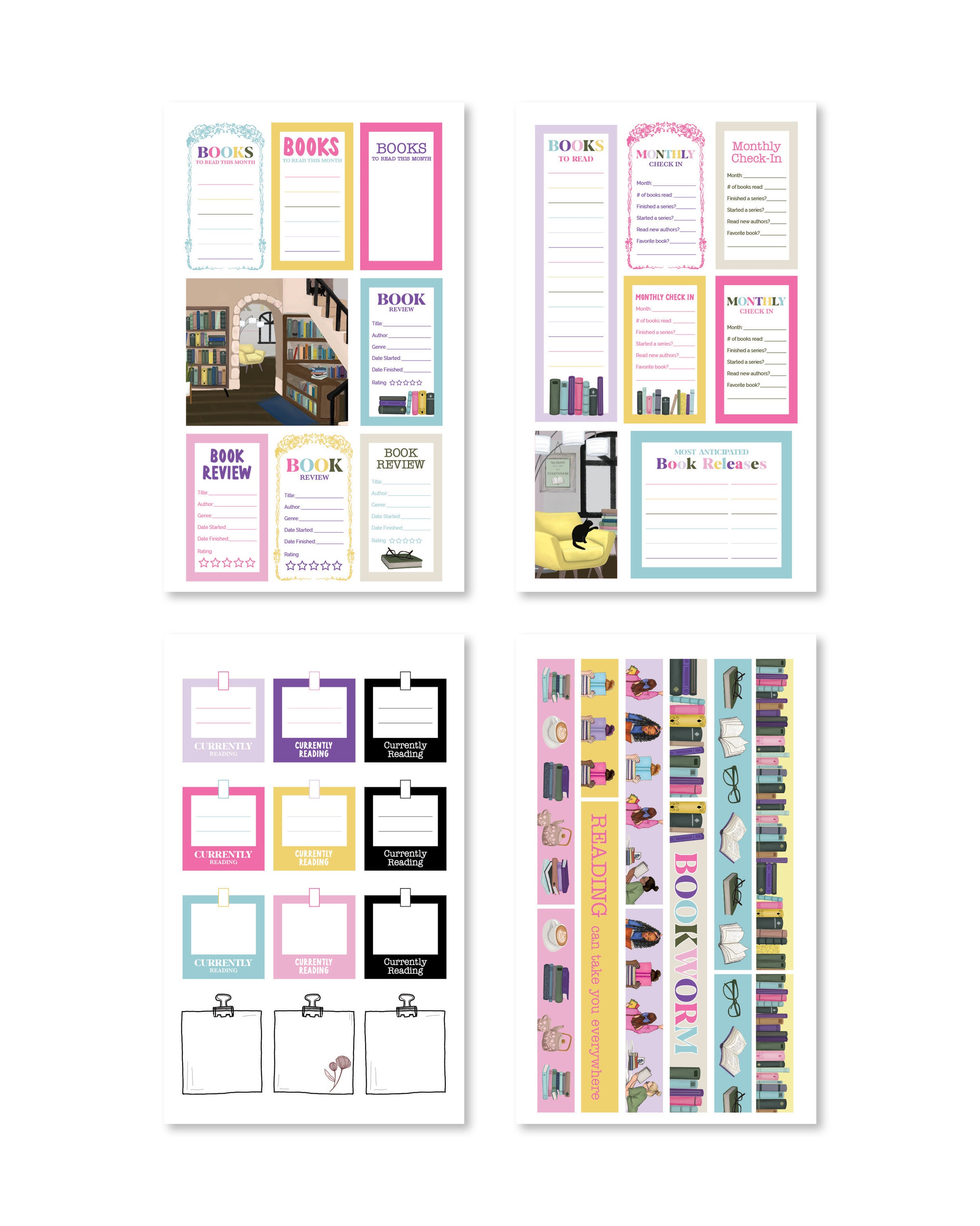 Bookworm Digital Planner Sticker Book - Rongrong DeVoe - Shop Rongrong