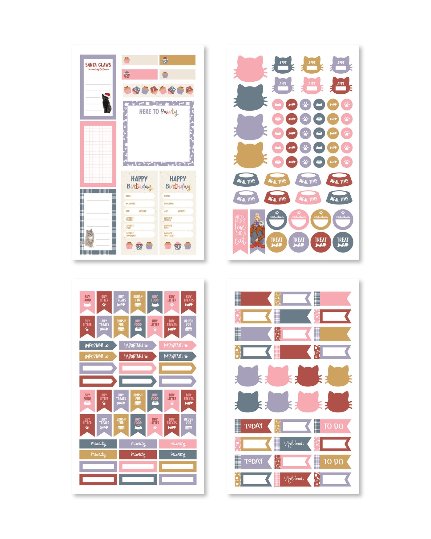 Cat mom planner stickers - Kitten Purrito Stickers – The Planner's