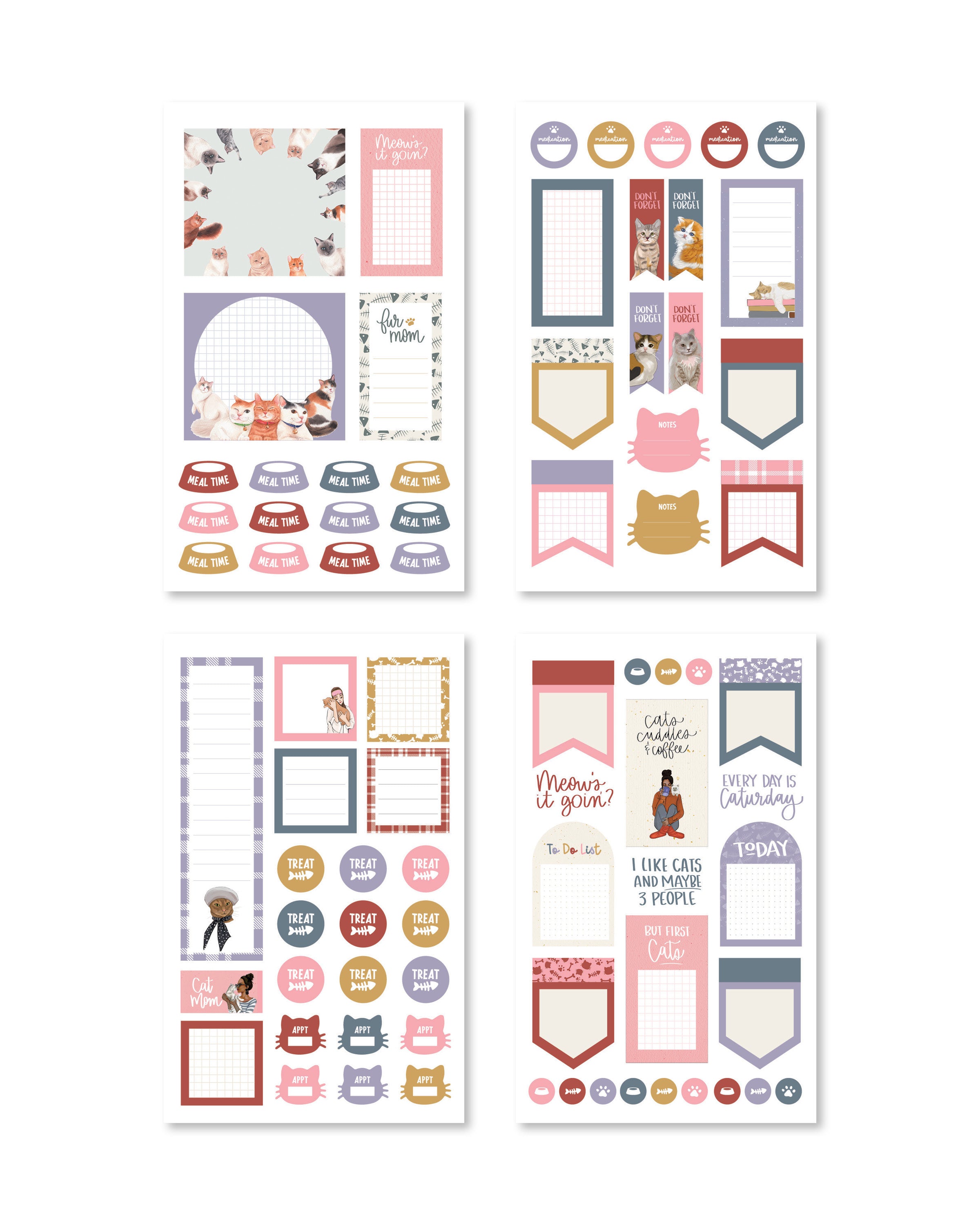 Cat Digital Planner Sticker Book - Shop Rongrong - Rongrong DeVoe