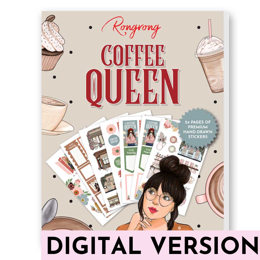 Coffee Queen Digital planner stickers - Rongrong DeVoe - Shop Rongrong