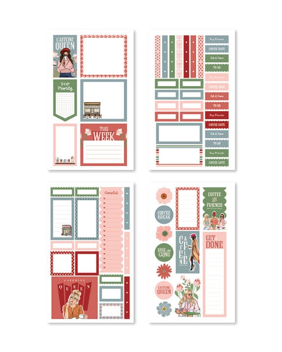 Coffee Queen Digital planner stickers - Rongrong DeVoe - Shop Rongrong