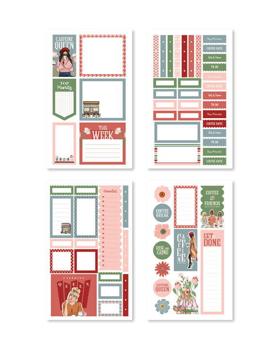 Coffee Queen Digital planner stickers - Rongrong DeVoe - Shop Rongrong