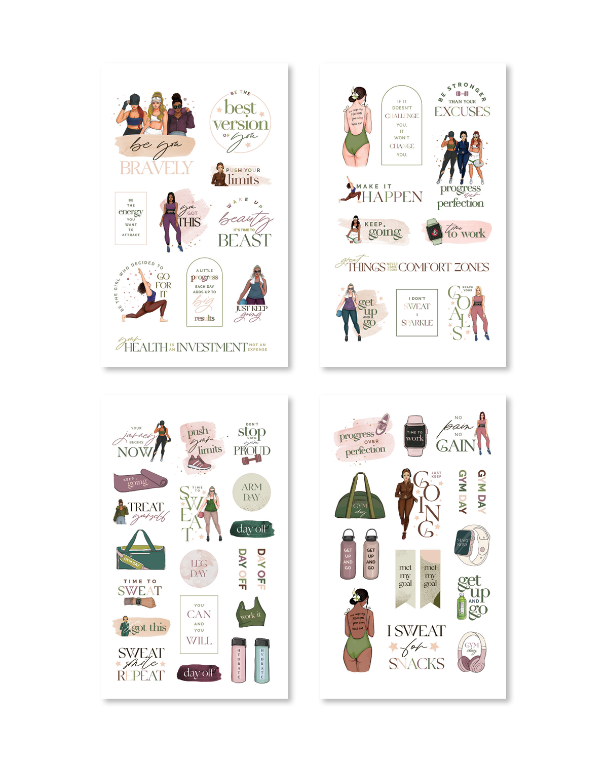 Rongrong Fitness Stickers for Planners, Calendars and Journals – Aesthetic  Premium Quality Hand Drawn Perfect for Helping Keep Up Your Gym Workout
