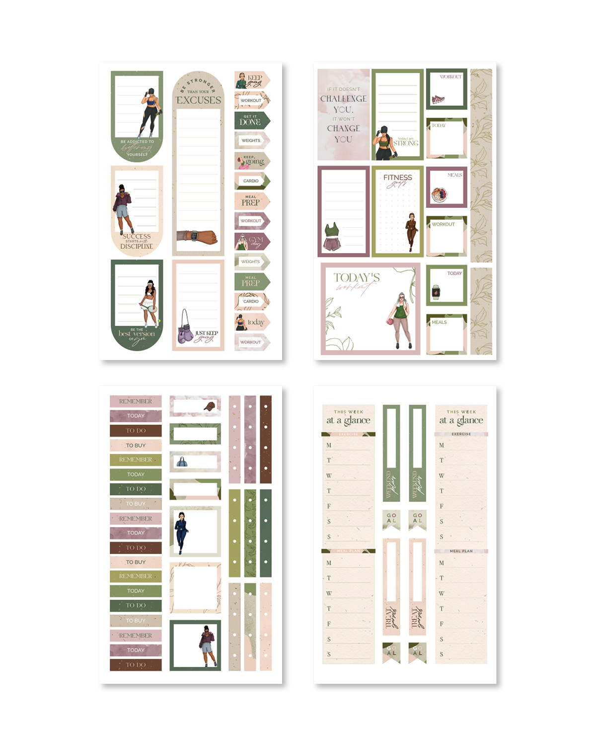 Fitness Planner Sticker Book - Rongrong Devoe - Shop Rongrong