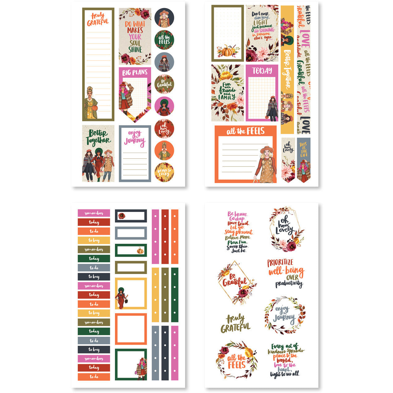 Rongrong x Amy Tangerine Grateful Heart Planner Sticker Book - Shop Rongrong