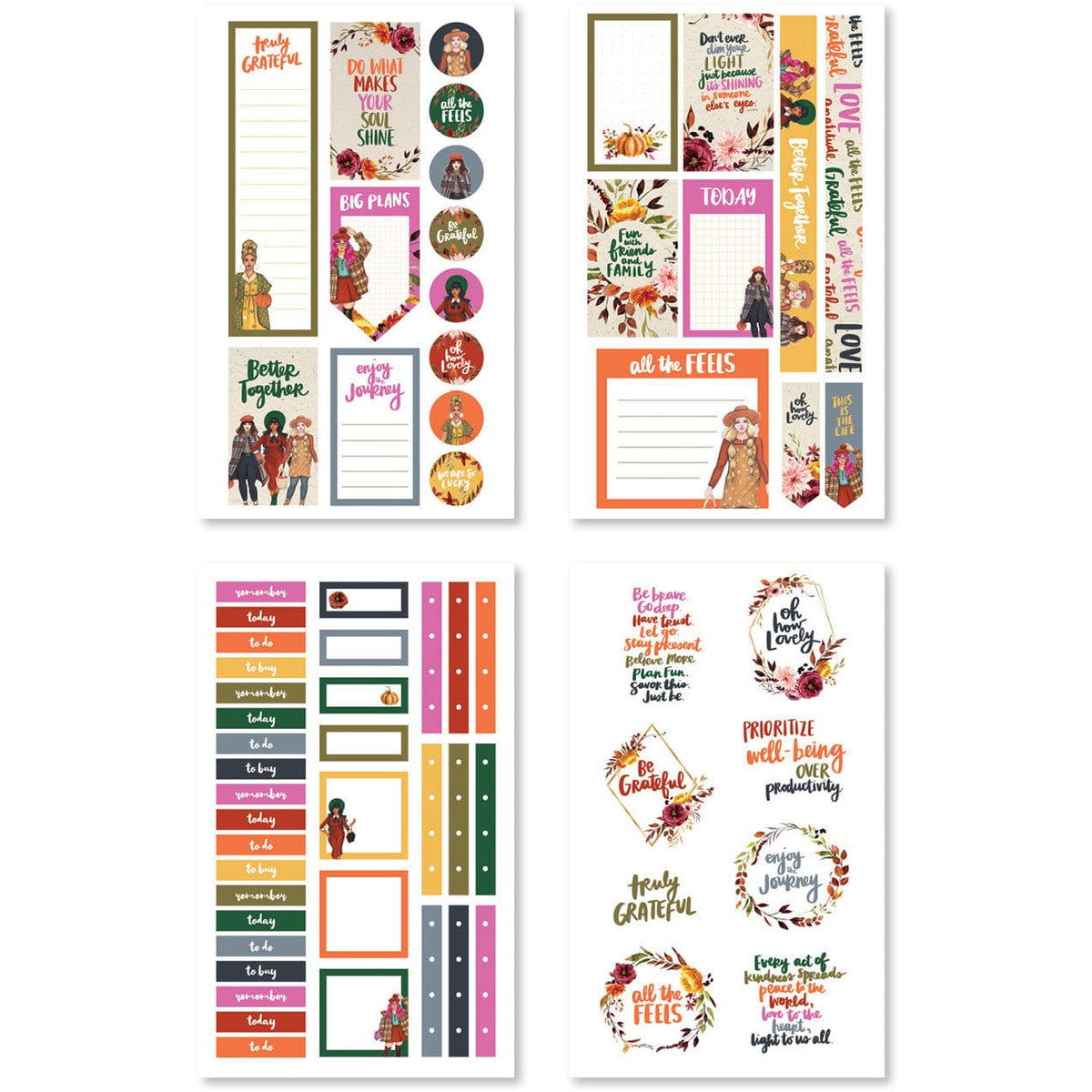 Grateful Heart Sticker Book Digital Planner Stickers | Digital DOWNLOAD ...