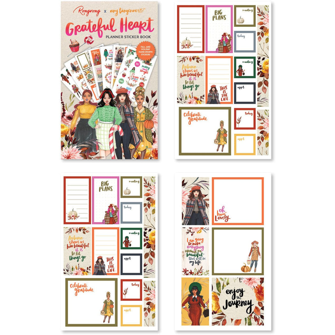 Rongrong x Amy Tangerine Grateful Heart Digital Planner Sticker Book - Shop Rongrong