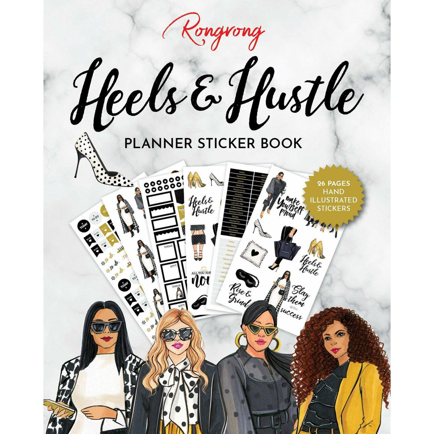 HEELS AND HUSTLE FUNCTIONAL STICKER BOOK Front Cover Zoom In by Rongrong DeVoe
