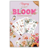Sticker book cover featuring beautiful floral designs in soft pastels, with elegant lettering and botanical elements.