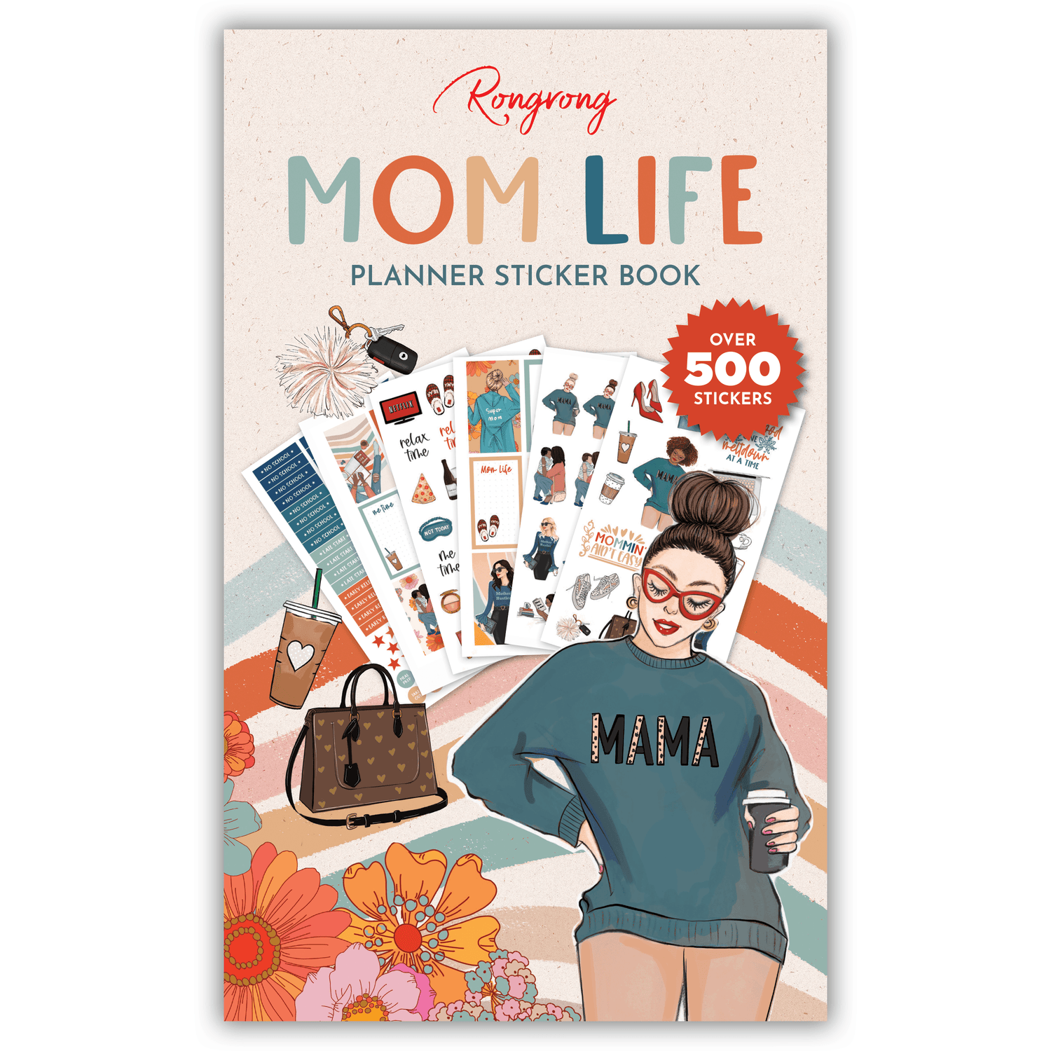 Sticker book that will show a variety of themed stickers, including icons for self-care and family activities.