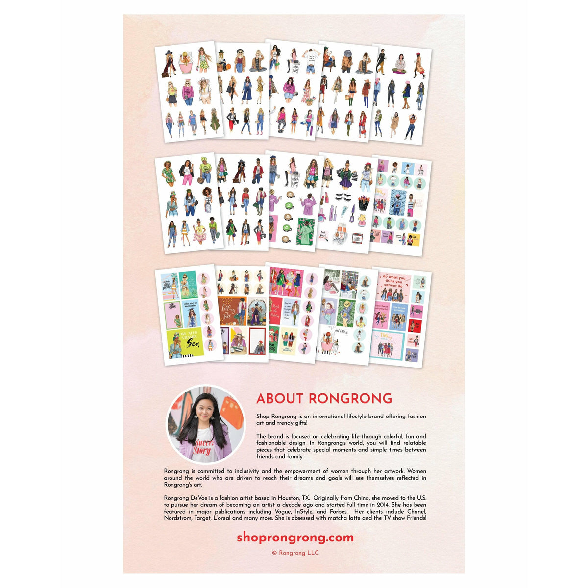 Fashionista Girls Sticker Book Back Cover by Rongrong DeVoe