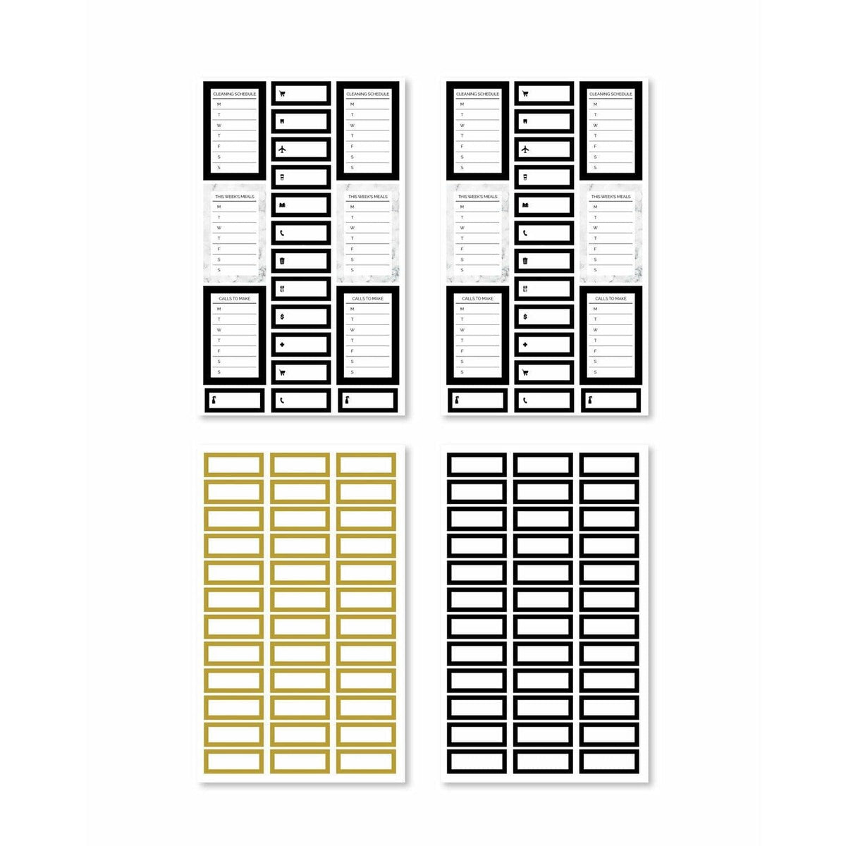 Elegant box stickers featuring hustle-themed visuals, ideal for enhancing the beauty and functionality of planners and journals.