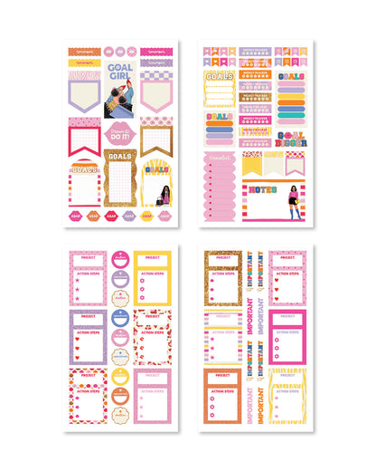 Delightful stickers that embody self-care themes and productivity insights, ideal for adding a touch of elegance to planners.