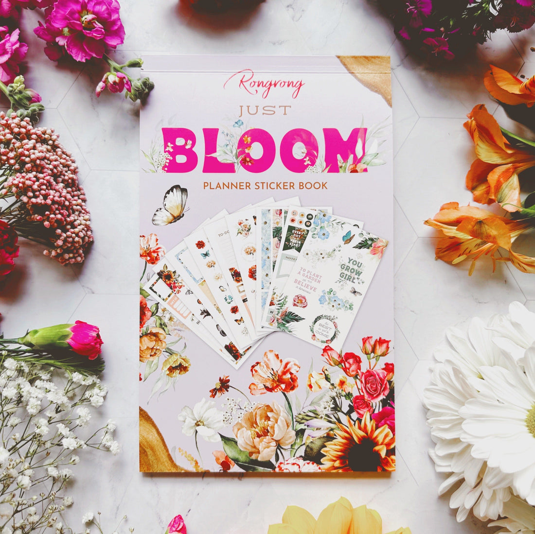 Spring Bloom Just Bloom planner sticker book with floral details