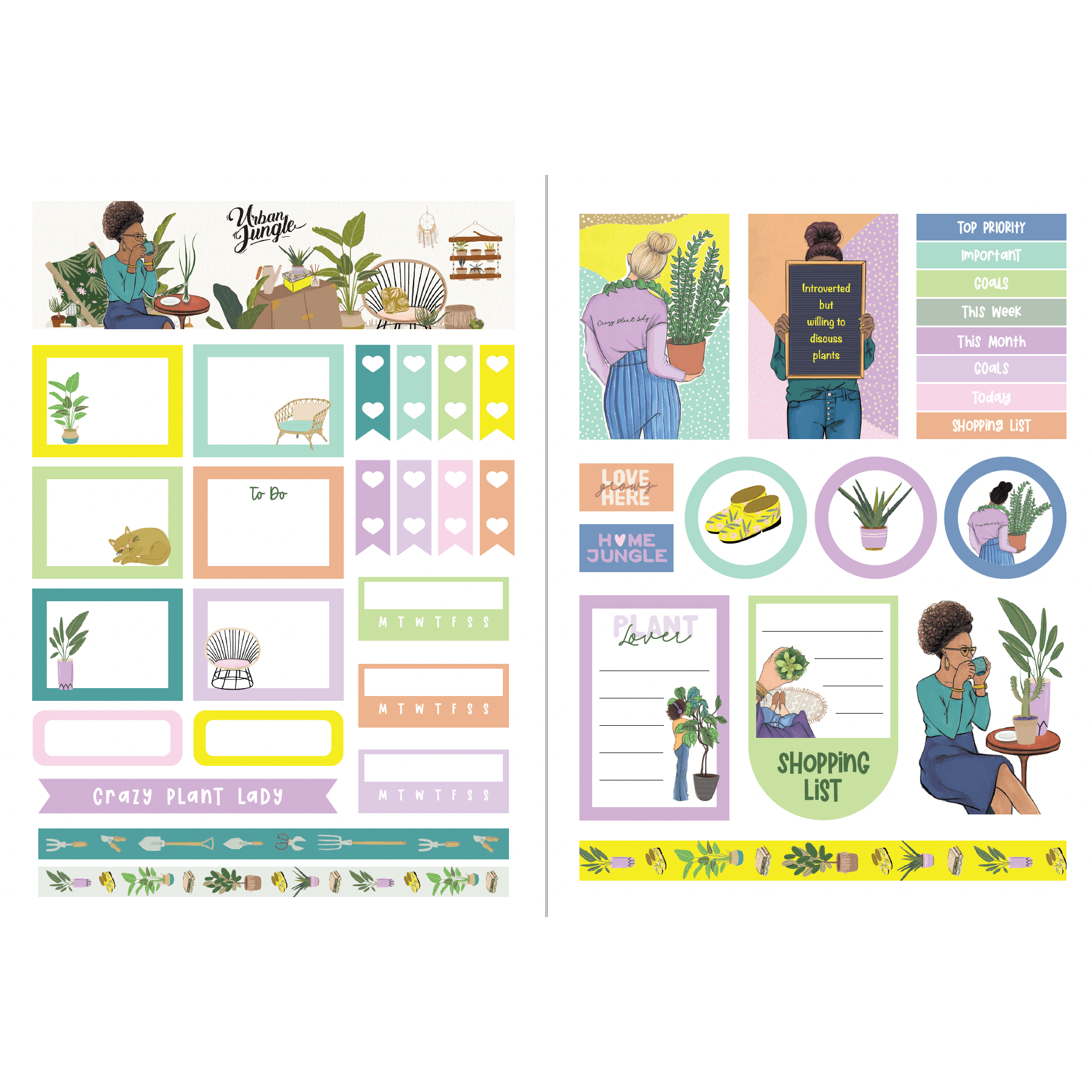 Plant Lady Digital Planner Stickers [DOWNLOAD] - Shop Rongrong