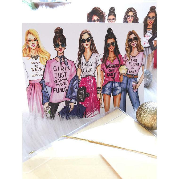 Pink Fashionista Greeting Card - Shop Rongrong