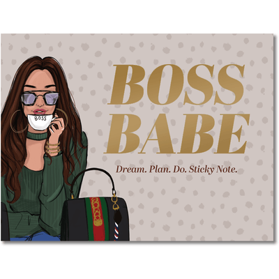 Boss Babe Sticky Note Pad by Rongrong DeVoe- Front Cover