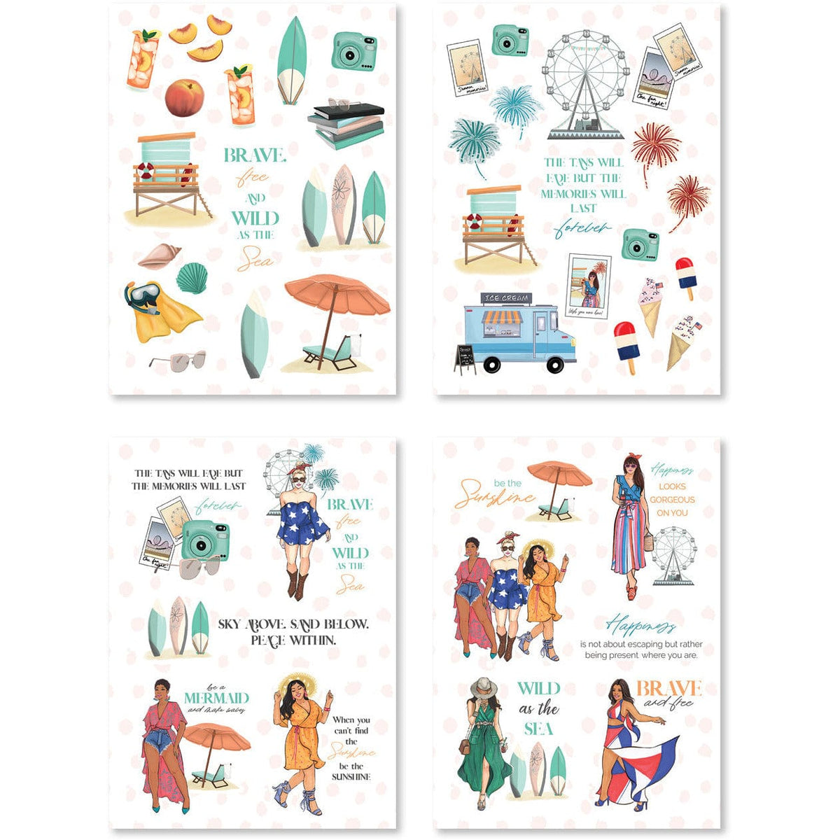 Summer Boardwalk Sticker Pack by Rongrong DeVoe - Beach themed stickers