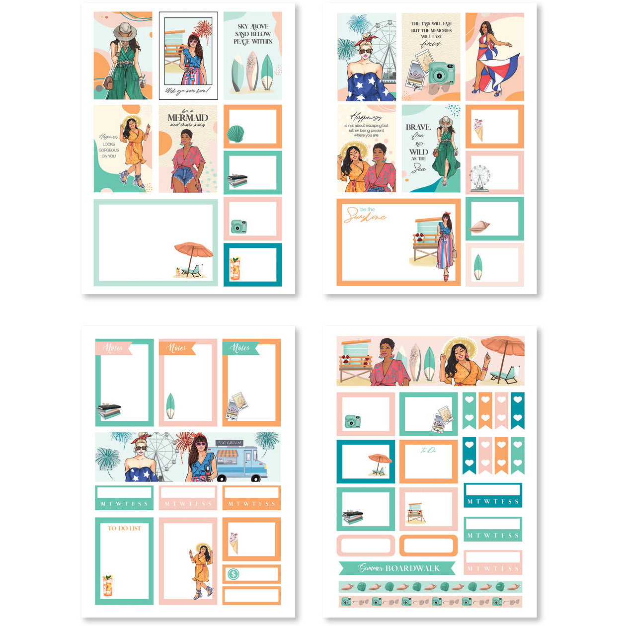 Summer Boardwalk Digital Planner Stickers [DOWNLOAD]