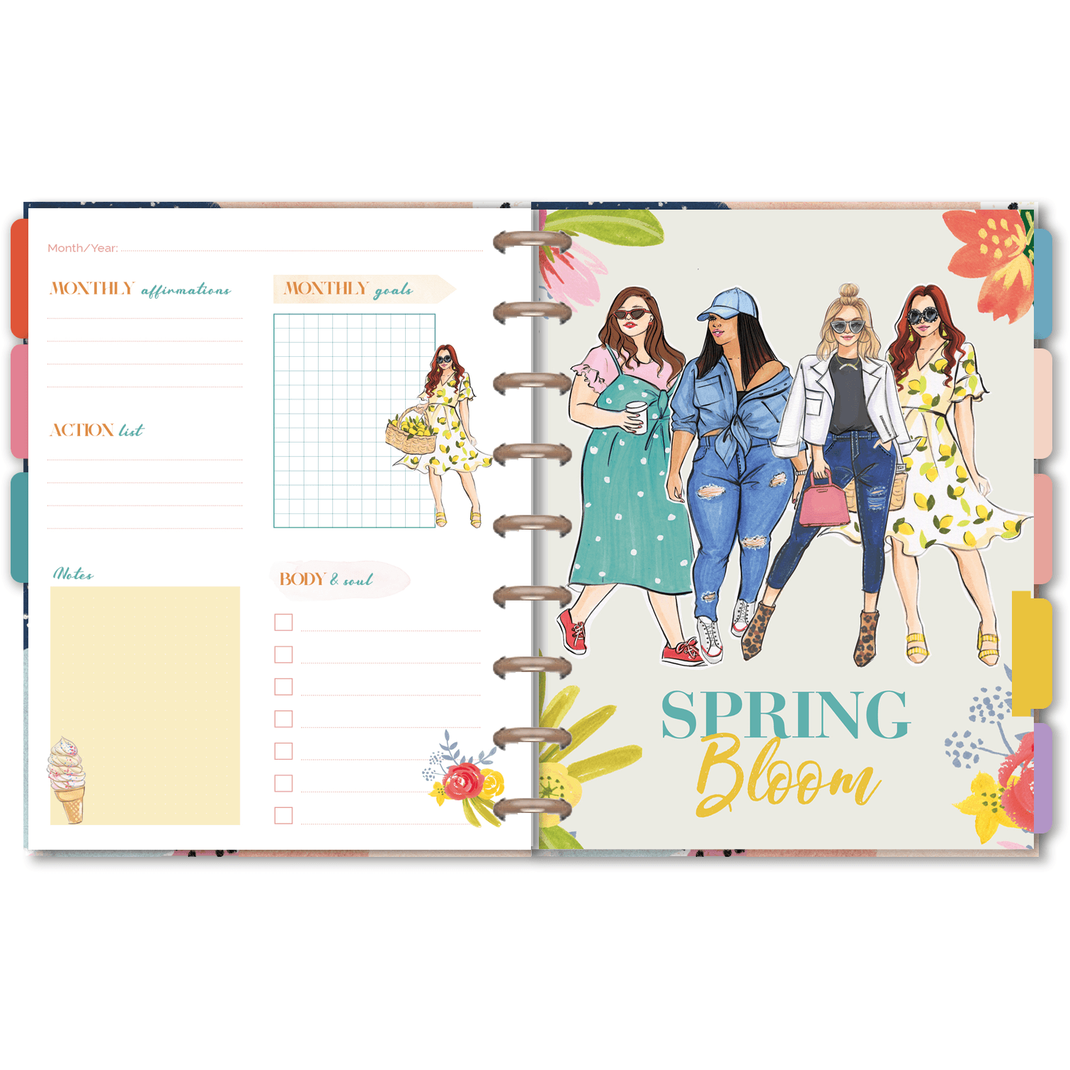 Premium Discbound 2022 &quot;I can &amp; I will&quot; Planner - Undated - 12 Months Spring Inside Pages by Rongrong DeVoe