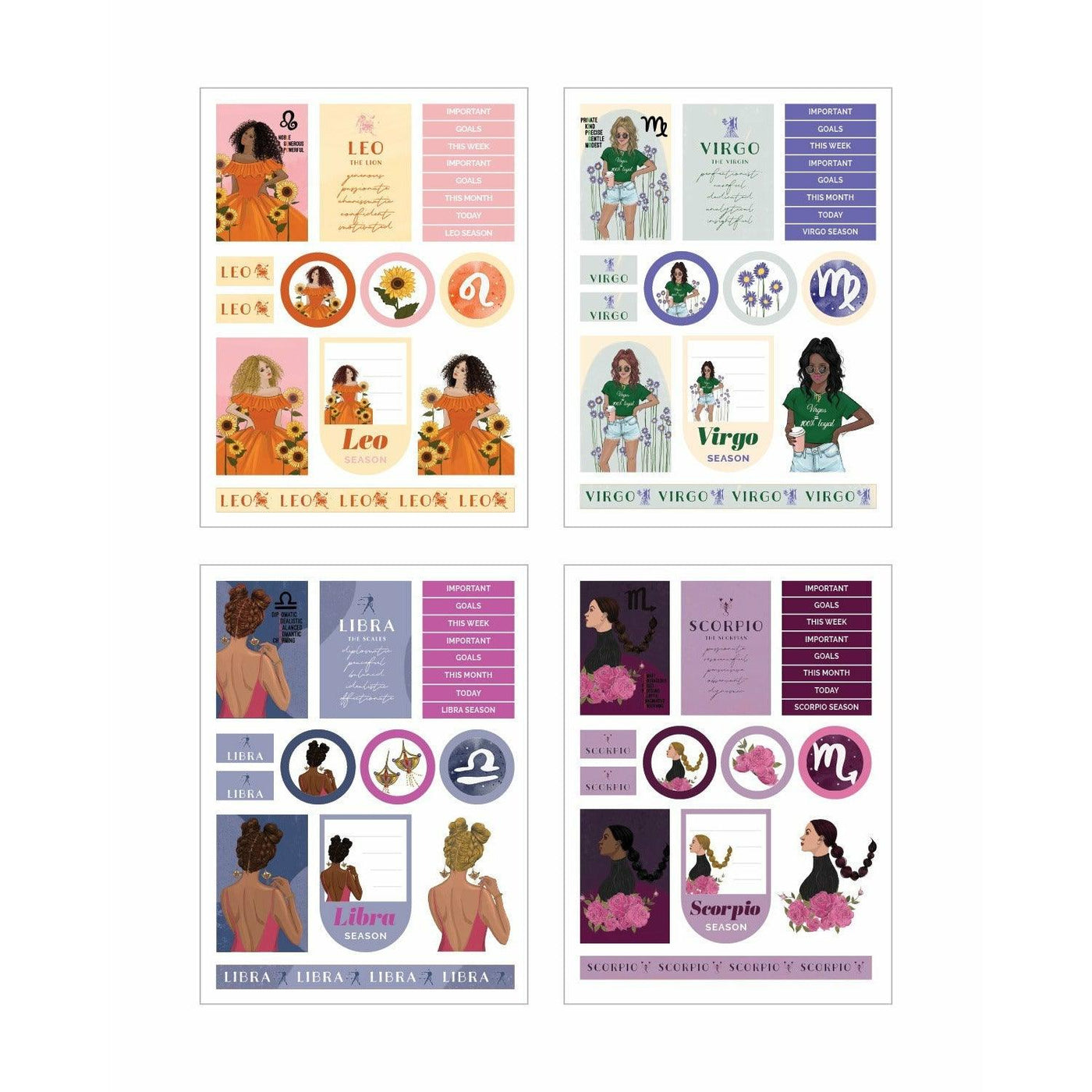 zodiac digital stickers by rongrong devoe