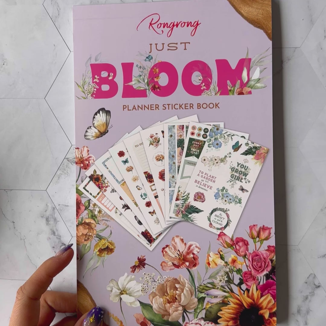 Brief video showcasing the sticker book, flipping through pages filled with gorgeous floral-themed stickers and designs.