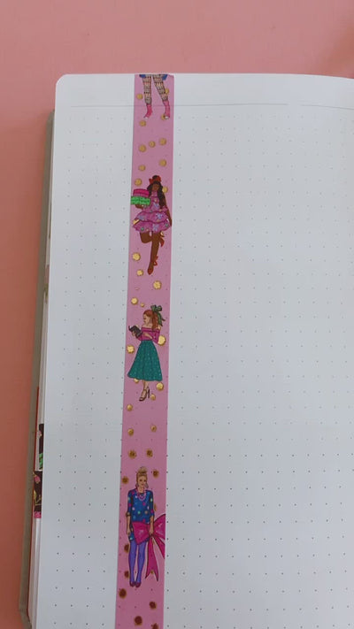 Holiday Washi Tape - Pink Girls - Gold Foil by Rongrong DeVoe- Video
