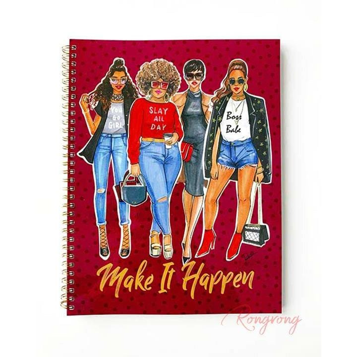 Make It Happen Notebook- Burgundy