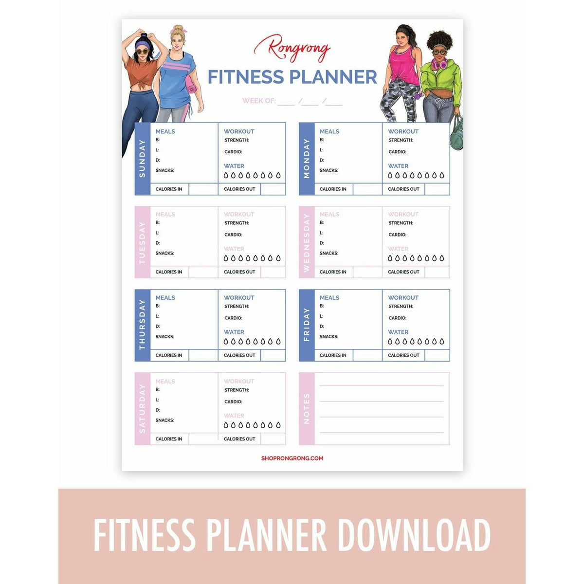Fitness Planner Printable Insert [DOWNLOAD] - Shop Rongrong