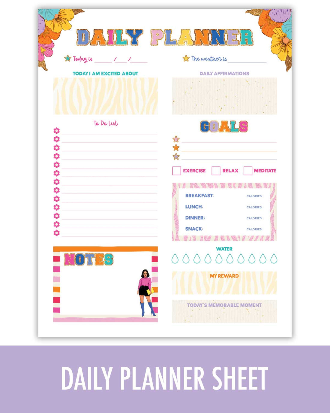 goal girl planning sheet set - digital download - Shop Rongrong