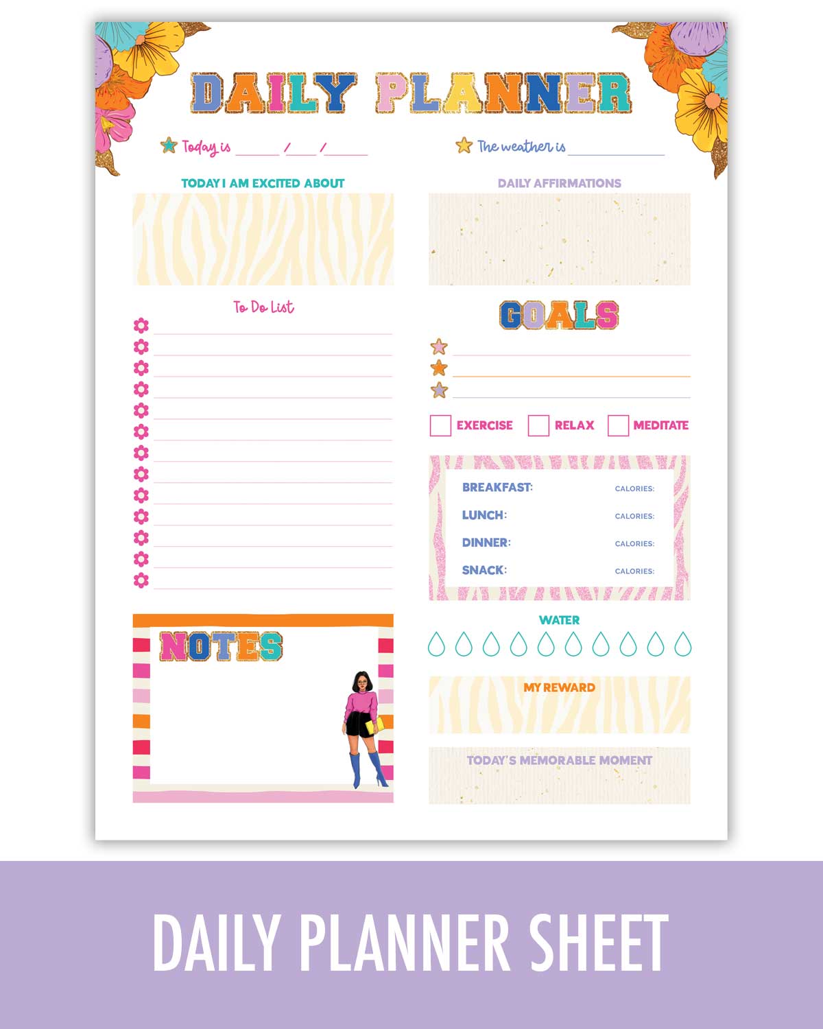 goal girl planning sheet set - digital download - Shop Rongrong