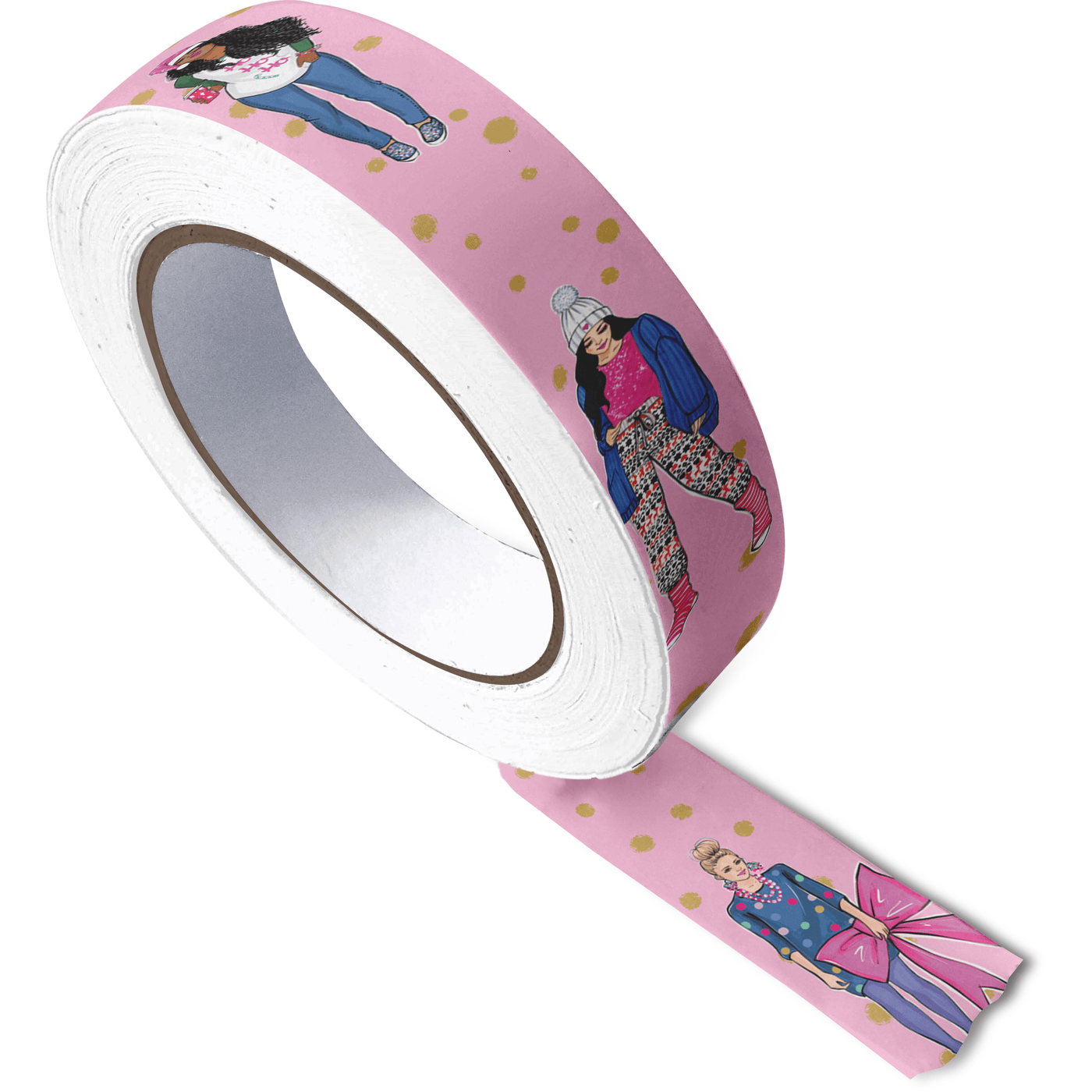 Holiday Washi Tape - Pink Girls - Gold Foil – Shop Rongrong