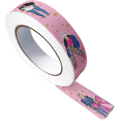 Holiday Washi Tape - Pink Girls - Gold Foil by Rongrong DeVoe
