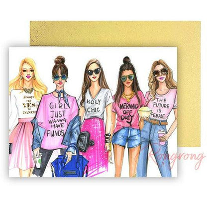 Pink Fashionista Greeting Card - Shop Rongrong